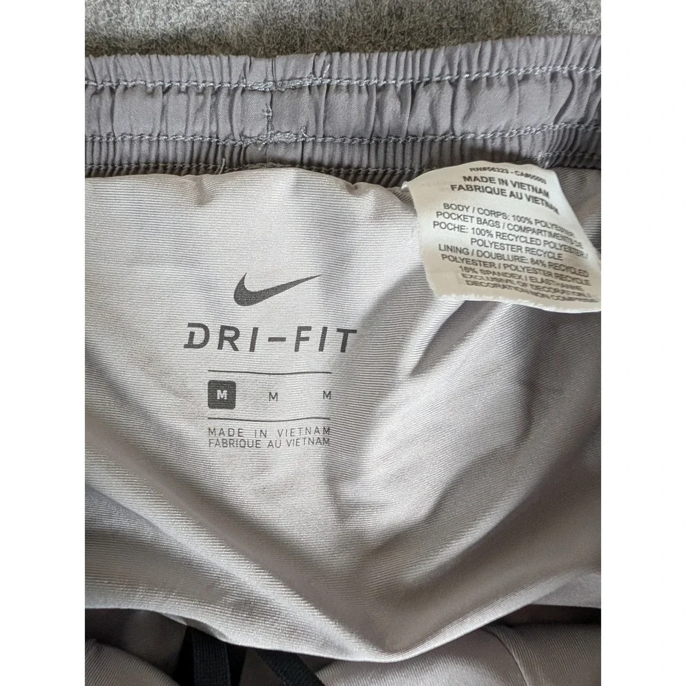 Nike Dri-FIT Mens Running Shorts Grey Mesh Side Panels Reflective Swoosh Logo